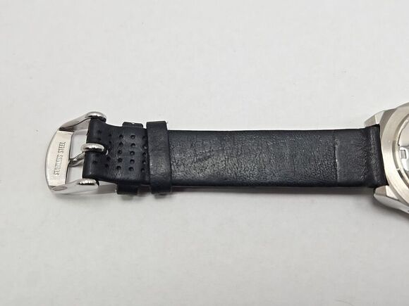 Ciroc Euro Design Womens Quartz Date Watch 30mm Silver Black Strap New Battery main image 7